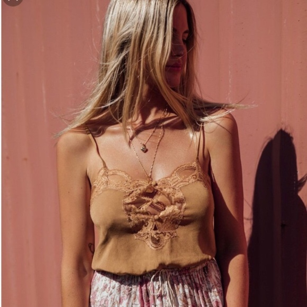 Spell Love Lace Cami Caramel